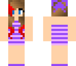 purple striped dress girl