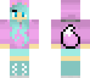 pink and blue werewolf girl