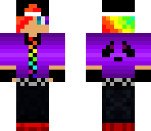 rainbow with purple jacket and black snapback hat