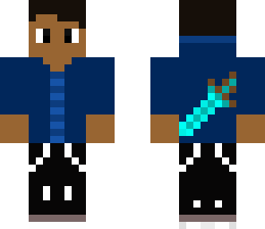 guy with a sword blue shirt