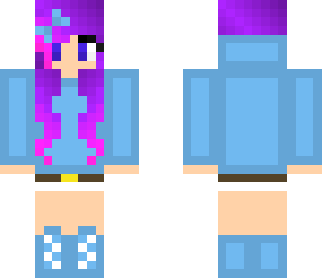 blue blocky hoodie girl