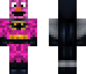 pink andpurple elmo in batman skin