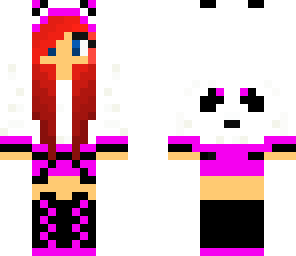 red hair purple panda