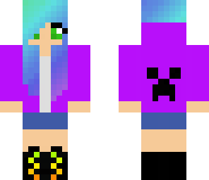 rainbow hair creeper hoodie girl