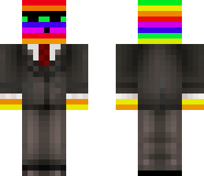 rainbow slime in a suit