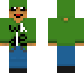 boy in green hoodie with whale on it