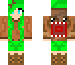 green haired  domo girl