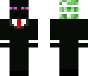 creeper in tux with enderman mask