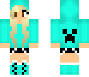 teal creeper hoodie girl