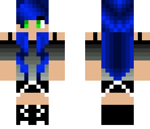blue hair green eyes