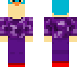 perry hat and purple clothes