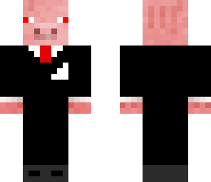 red eyed pig in suit