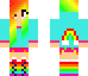 cute rainbow hoodie girl