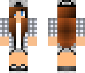 checkered top girl with hat
