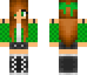 brunette green checkered girl edited