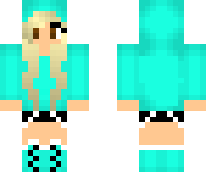 teal hoodie girl