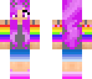 rainbow girl with hair bows