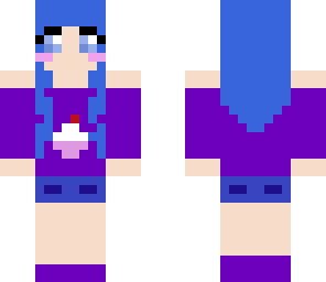 cute blue hair cupcake girl