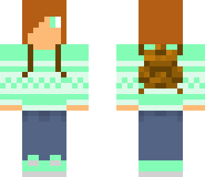 mint teen with backpack