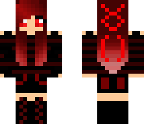 herobrine girl with red eyes