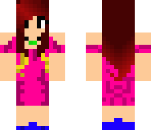 cute red head in a pink dress