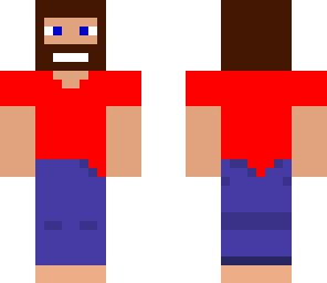 red steve with a beard and no shoes