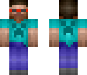 steve with creeper shirt and shades