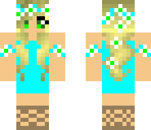 blonde torqouise and green