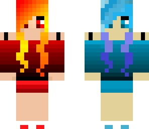 blue and red