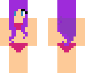 purple hair bikini