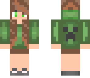 girl in green hoodie