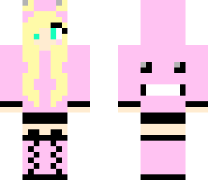 pink girl with weird face