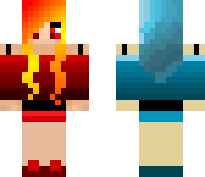blue and red girl