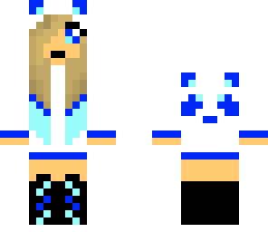 blue and black panda girl