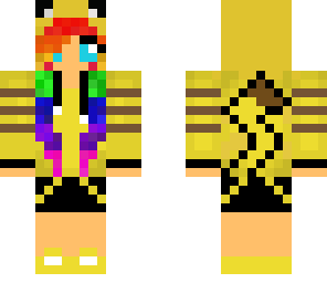 rainbow pikachu girl
