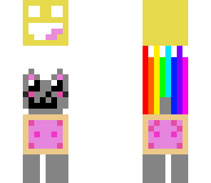 nyan cat stalked by a derp face o3o