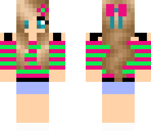 neon stripes girl