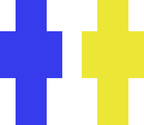 blue and yellow