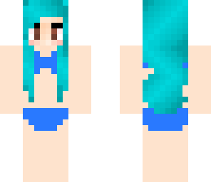 blue haired girl- bathing suit