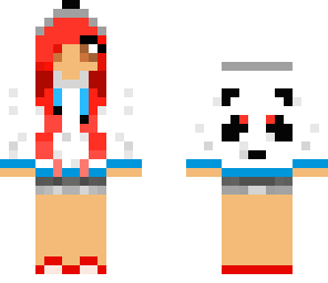 kawaii red hair panda girl