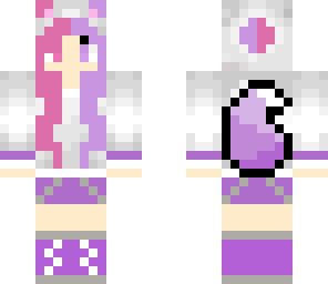 pink and purple wolf girl