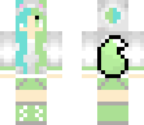 green and blue wolf girl