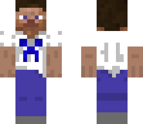 steve with white shirt and blue creeper on front