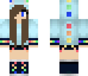 dino hoodie dark straight hair