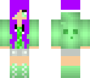 slime girl with purple hair