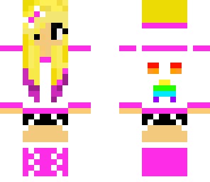 rainbow and pink creeper girl