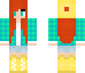 teal plaid girl