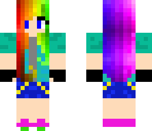 rainbow hair dyed chick