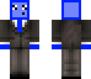 blue slime in suit