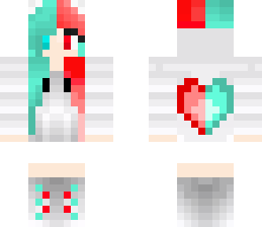 green and red girl skin